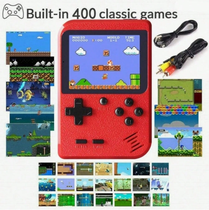🎮 400 Games Handheld Retro Classic Portable Game Device  (Also Connects To TV) - Red 🎮