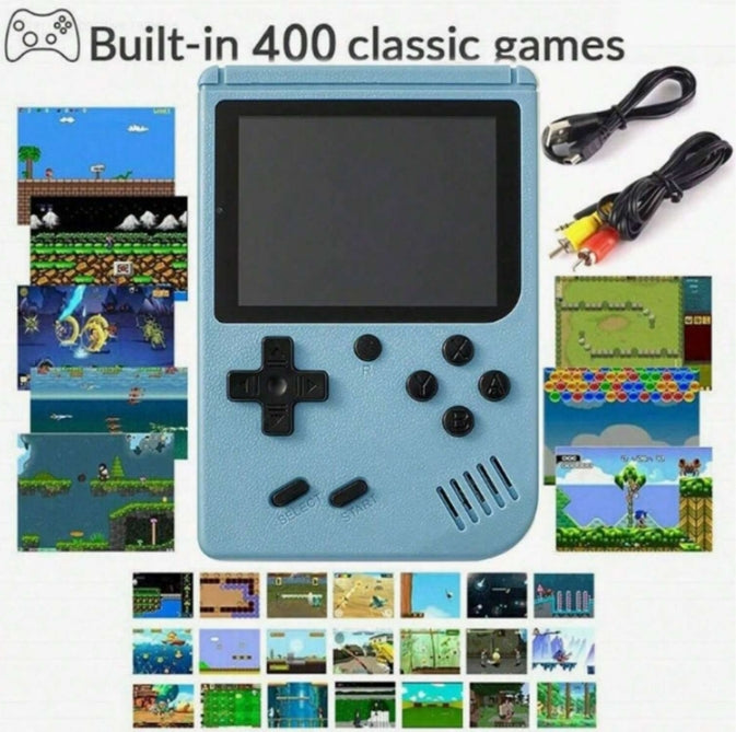 🎮 400 Games Handheld Retro Classic Portable Game Device  (Also Connects To TV) - Light Blue 🎮