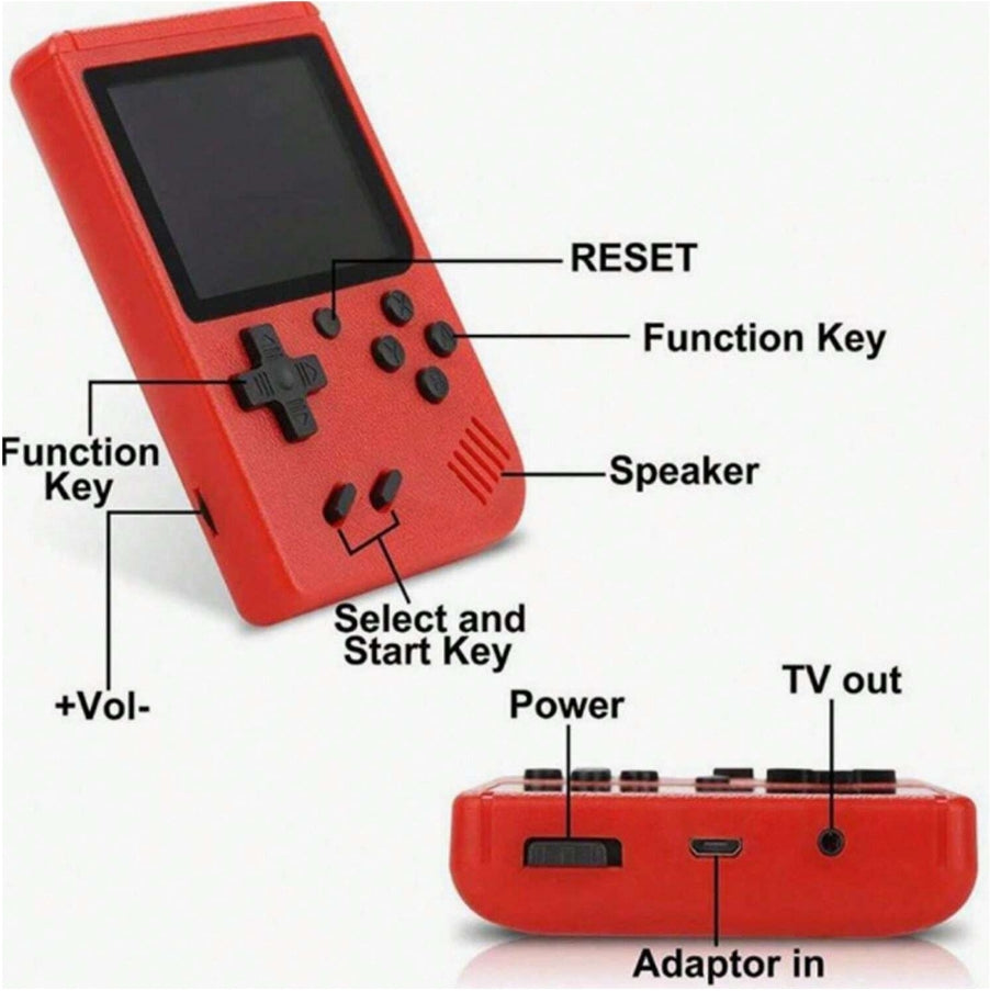 Macaron Mini 400:1 Handheld Retro Classic Portable Game Device (Also Connects To TV) - Light Yellow