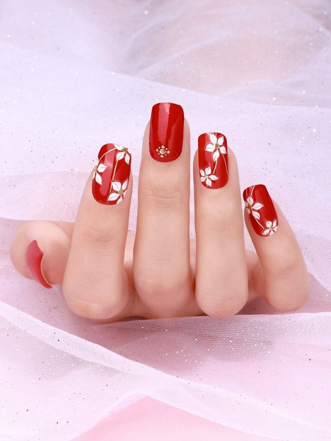 💅 Elegant Red Nail Wraps 💅