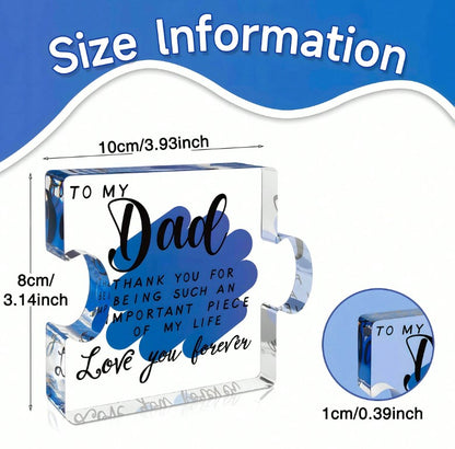 🧩💙 Acrylic Puzzle Block Gift for Dad 💙🧩