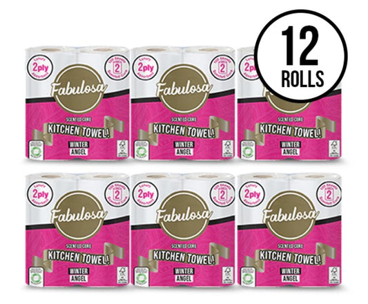 Scented Core Kitchen Roll Towel Winter Angel Fragranced 12 Pack Roll Bundle