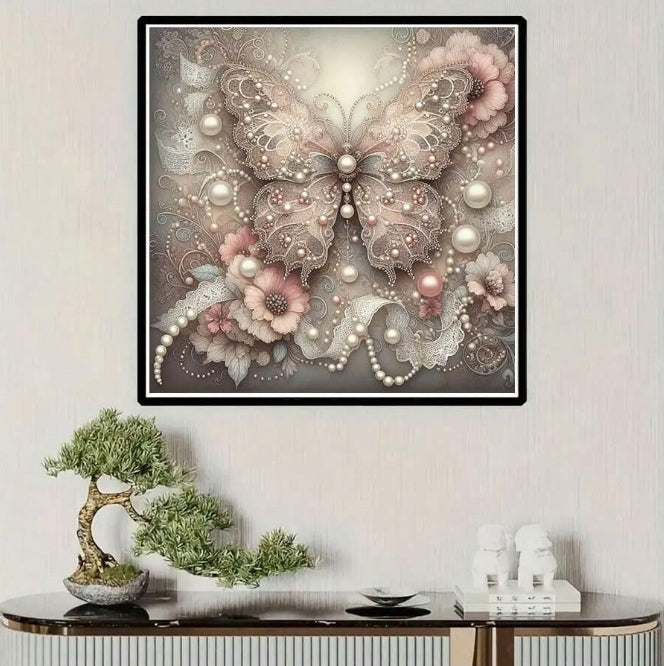 🦋 3D Pearl Butterfly Diamond Painting 🦋