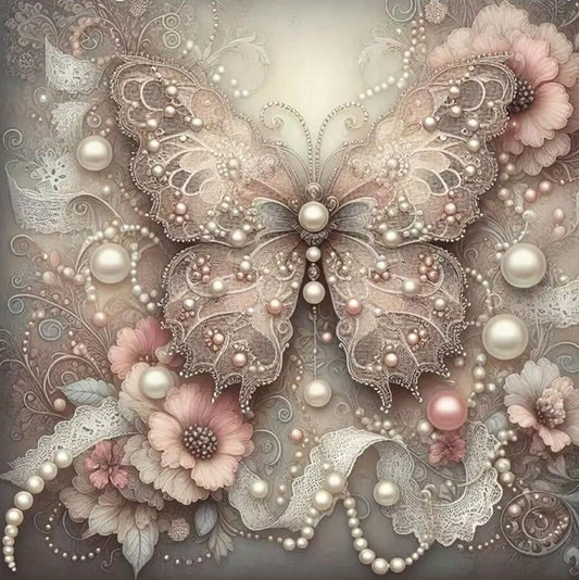 🦋 3D Pearl Butterfly Diamond Painting 🦋