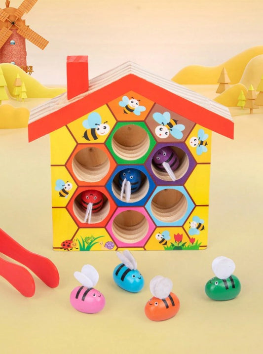 🐝  Montessori Wooden Bee Hive Game