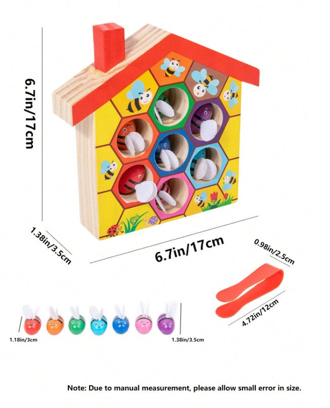 🐝  Montessori Wooden Bee Hive Game