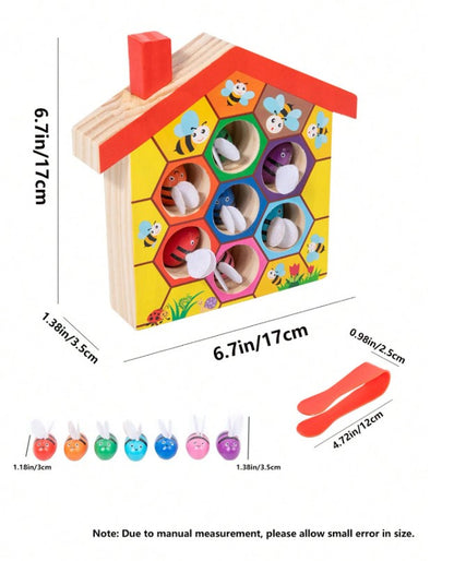 🐝  Montessori Wooden Bee Hive Game