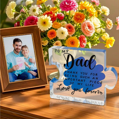 🧩💙 Acrylic Puzzle Block Gift for Dad 💙🧩
