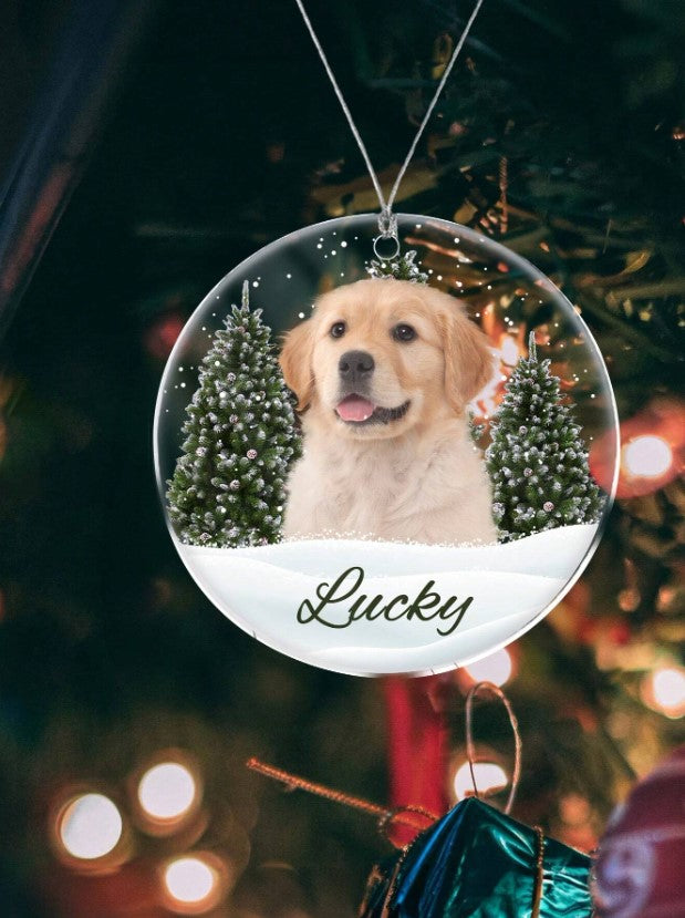 🎄 🐾 Custom Pet Photo Acrylic Tree Ornament 🐾🎄
