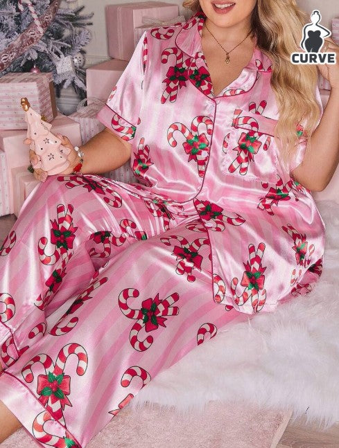 Pink Candy-Cane PJ set