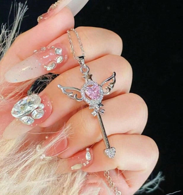 💖 Key to the Heart & Angel Wings Necklaces 🔑
