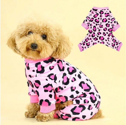 🐾 Pink Leopard Print Dog Pyjamas 🐾