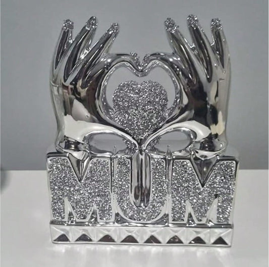 💎 Mum Heart Hand Crushed Diamond Crystal Ornament 💎