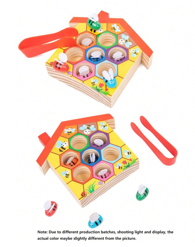 🐝  Montessori Wooden Bee Hive Game