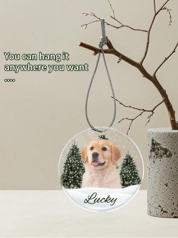 🎄 🐾 Custom Pet Photo Acrylic Tree Ornament 🐾🎄