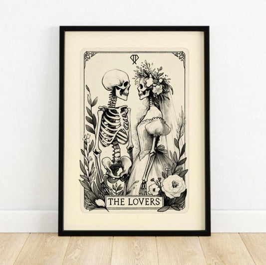 💞 Tarot-Inspired Unframed Canvas Poster -  “The Lovers” 💞