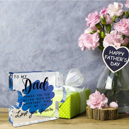 🧩💙 Acrylic Puzzle Block Gift for Dad 💙🧩