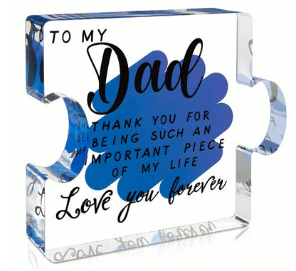 🧩💙 Acrylic Puzzle Block Gift for Dad 💙🧩