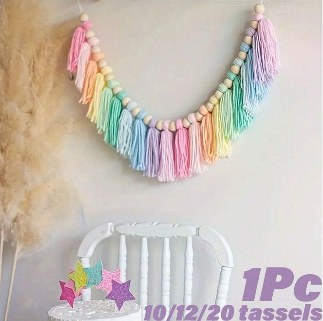 Colorful Rainbow Tassel Garland