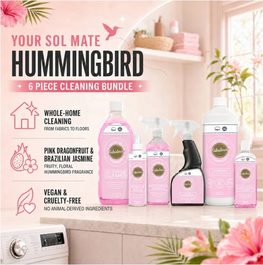 Your Sol Mate Hummingbird Home Cleaning Bundle 6 Piece Multipurpose Spray Fabric Freshener Laundry Cleanser