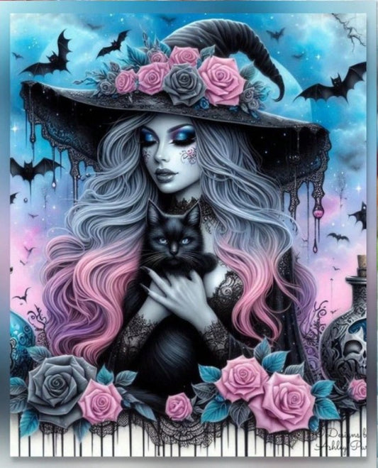 🌸🔮 Pastel Witch Diamond Painting 🔮🌸