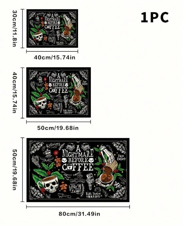 ☕💀  Skull & Coffee Heat Resistant Mat  💀☕
