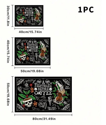 ☕💀  Skull & Coffee Heat Resistant Mat  💀☕