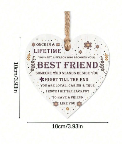 ❤️ Friendship Wooden Heart Hanging Ornament ❤️