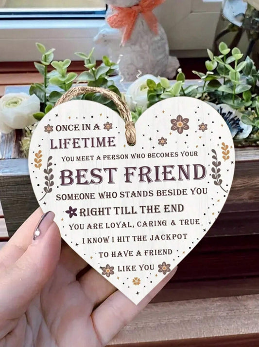❤️ Friendship Wooden Heart Hanging Ornament ❤️