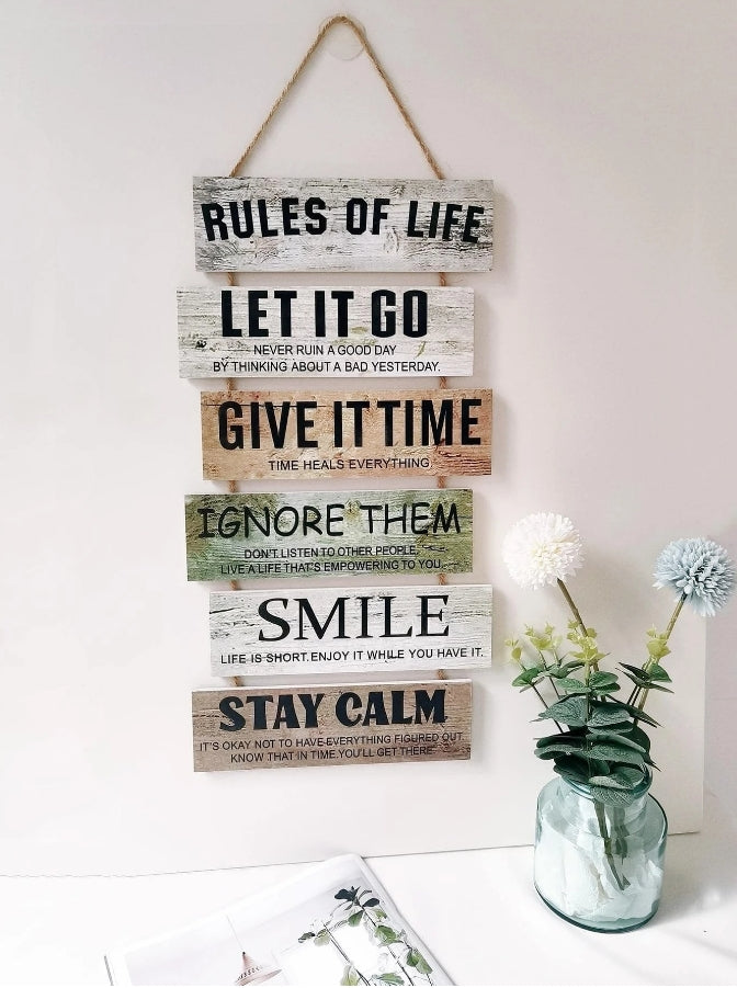 📜 Rules of Life Hanging Wall Decoration 📜
