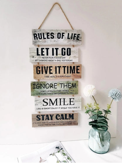 📜 Rules of Life Hanging Wall Decoration 📜