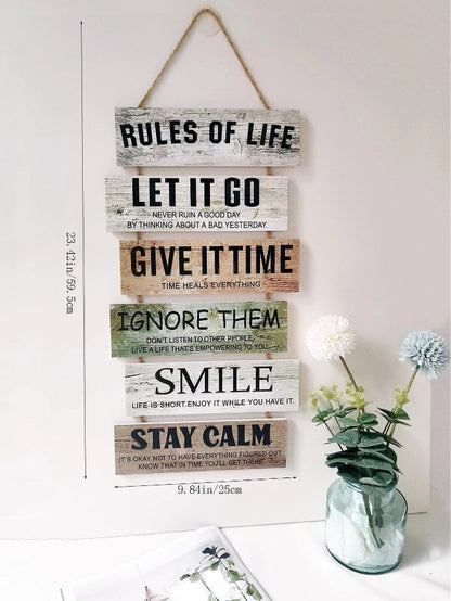 📜 Rules of Life Hanging Wall Decoration 📜