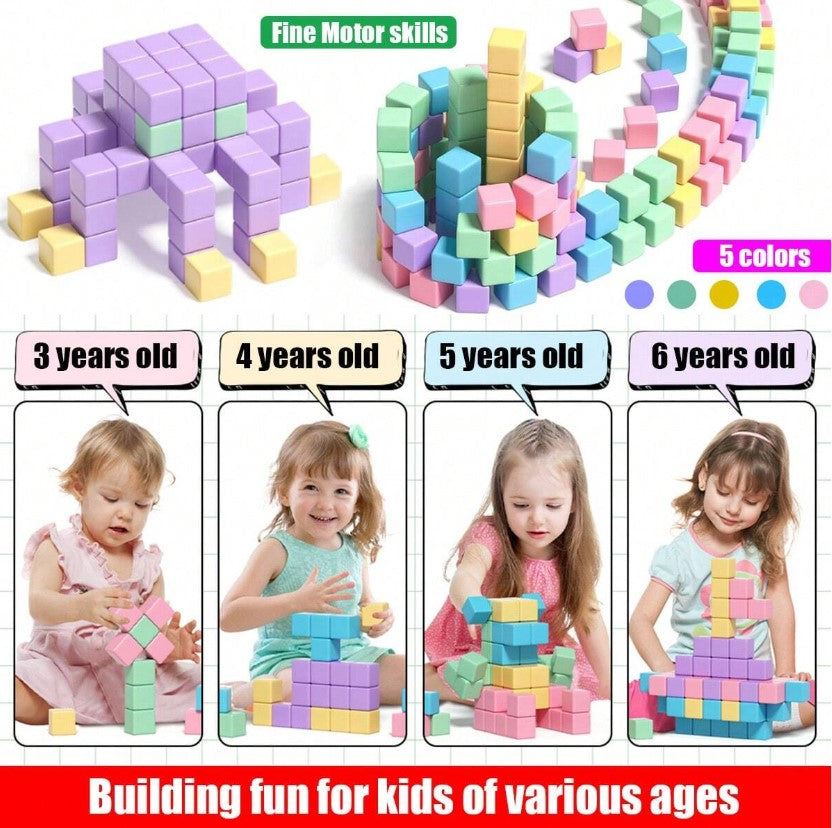🧲🌈 Pastel Magnetic Building Blocks Set 🌈🧲