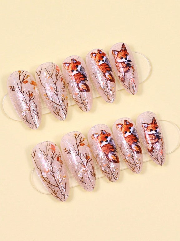 🦊🍂 Adorable Fox Nails 🍂🦊