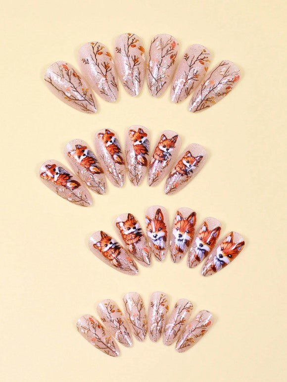 🦊🍂 Adorable Fox Nails 🍂🦊