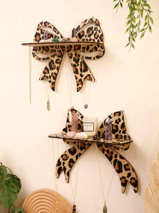 🐆🎀 Leopard Bow Wall Shelf 🎀🐆