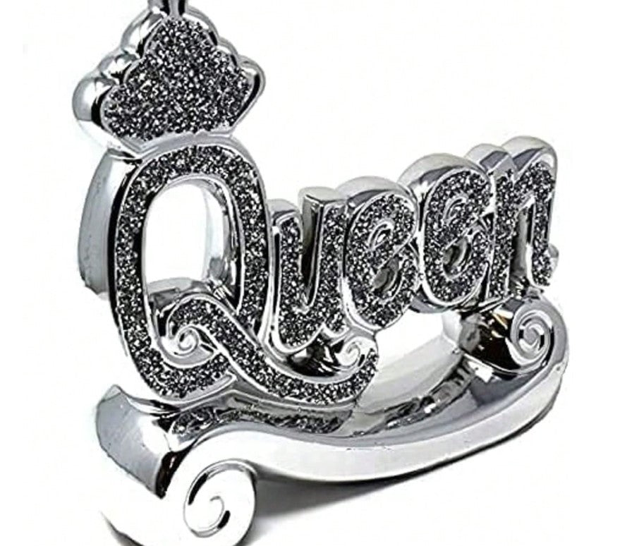 💎 Silver Sparkle “Queen” Crushed Diamond Ornament 💎