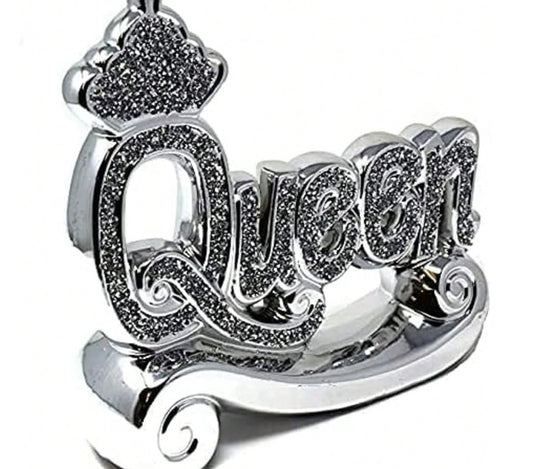 💎 Silver Sparkle “Queen” Crushed Diamond Ornament 💎