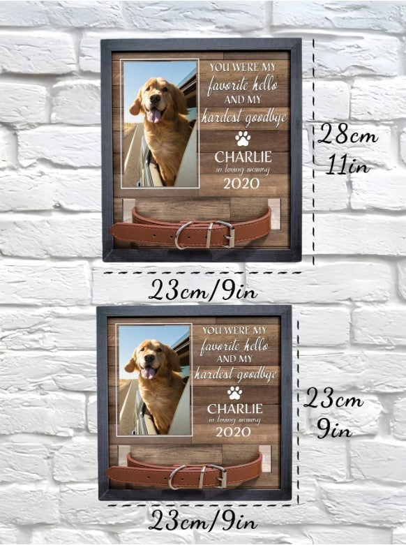 🐾🌈  Personalised Pet Memorial Photo Frame & Collar Holder 🌈🐾