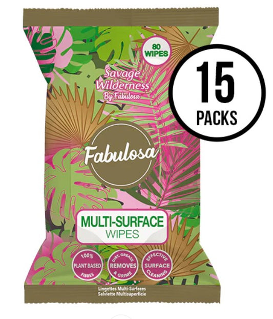 Fragranced Multi-Surface Wipes Savage Wilderness Bundle 15 x 80 Pack 1200 Wipes