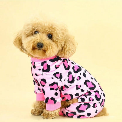 🐾 Pink Leopard Print Dog Pyjamas 🐾
