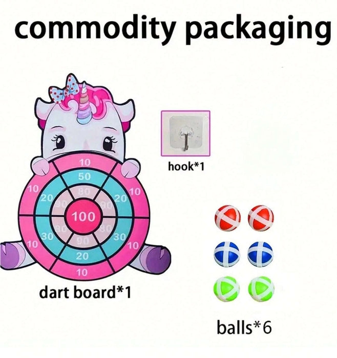 🎯🦄 Cartoon Dart Board Game Set 🦄🎯