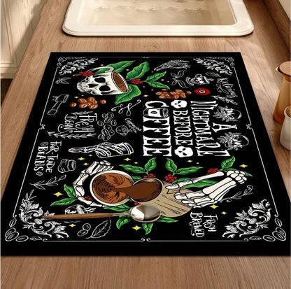☕💀  Skull & Coffee Heat Resistant Mat  💀☕