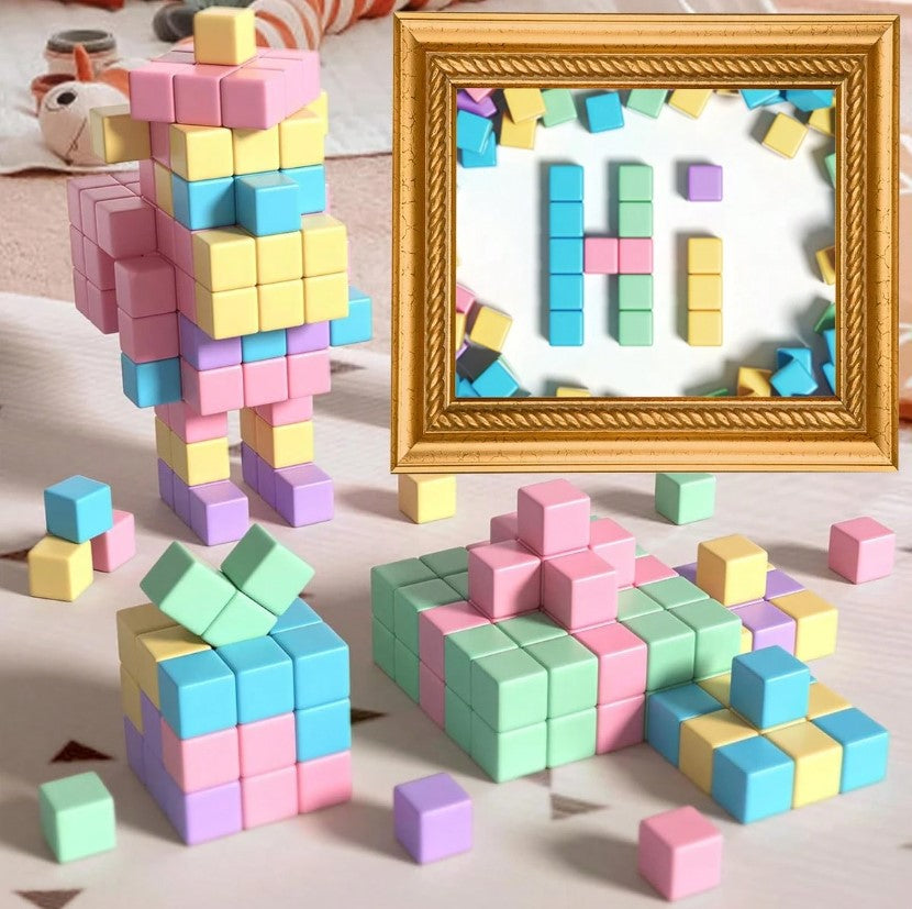 🧲🌈 Pastel Magnetic Building Blocks Set 🌈🧲
