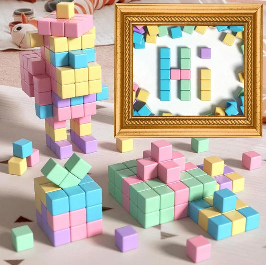 🧲🌈 Pastel Magnetic Building Blocks Set 🌈🧲