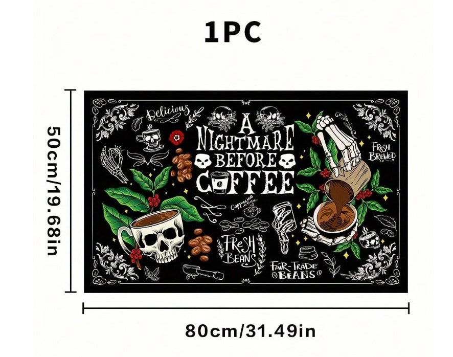 ☕💀  Skull & Coffee Heat Resistant Mat  💀☕