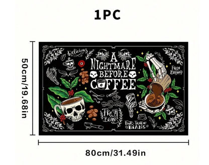 ☕💀  Skull & Coffee Heat Resistant Mat  💀☕