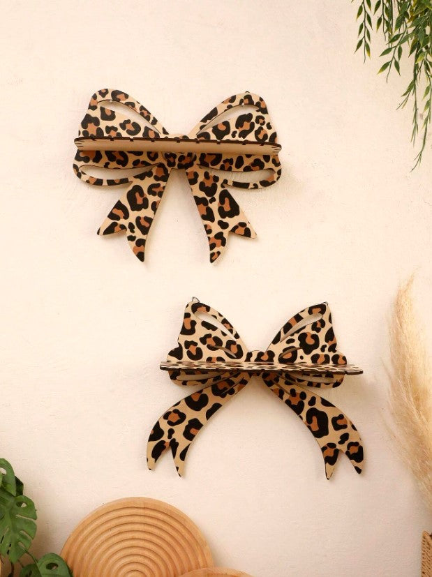 🐆🎀 Leopard Bow Wall Shelf 🎀🐆