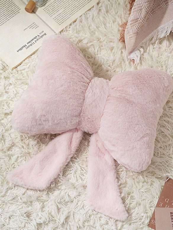 🎀 Pink Bow Decorative Throw Pillow 🎀