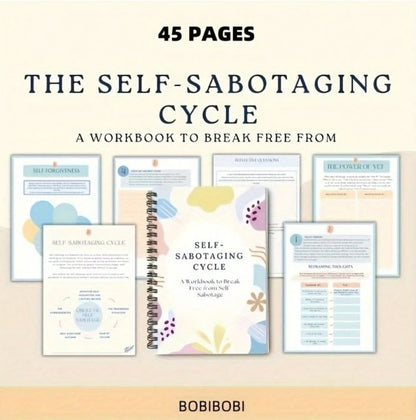 🌀✨ Self-Sabotaging Cycle Workbook – 45-Page Spiral Journal ✨🌀